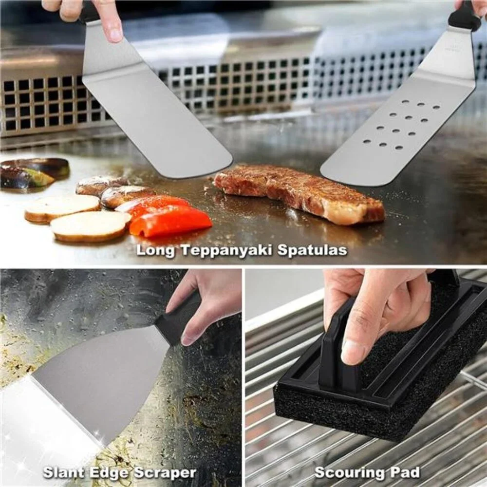 29PCS Griddle Accessories Set - Flat Top Teppanyaki Spatula Set